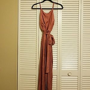 Blush/Rose backless jumpsuit